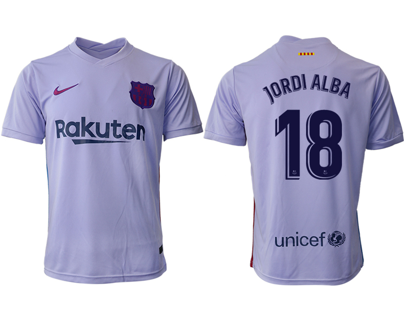 Men 2021-2022 Club Barcelona away aaa version purple #18 Soccer Jersey